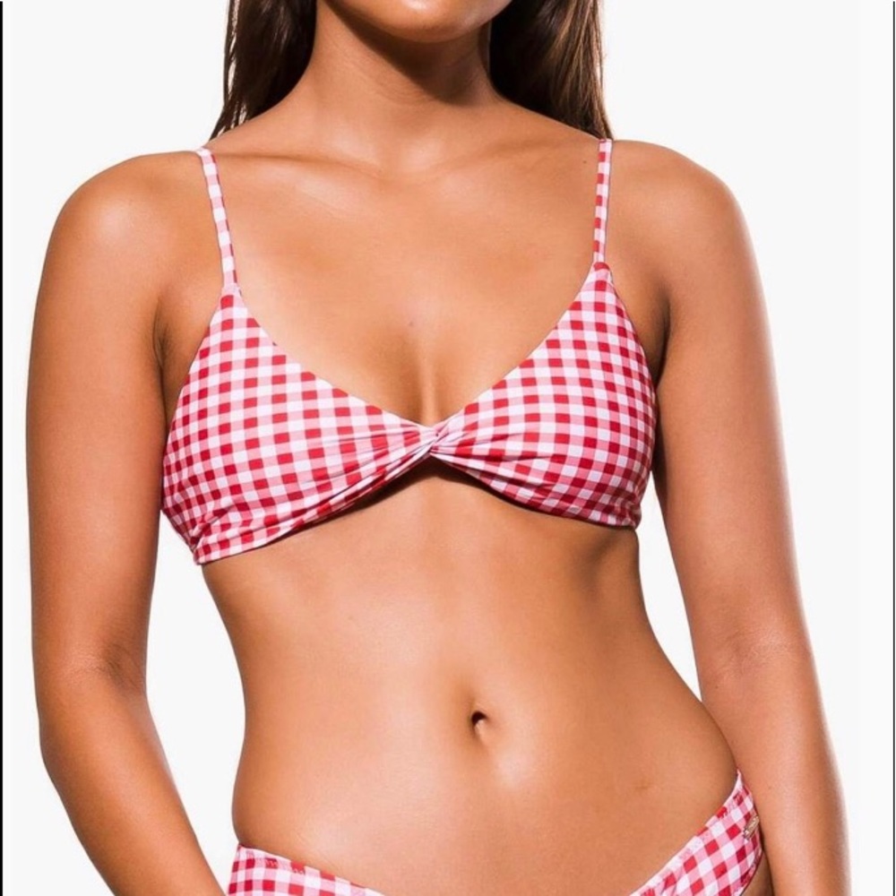 Cherry Gingham Bikini Top